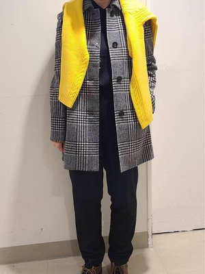 グレンチェックコートの着こなしをご紹介 KEITH