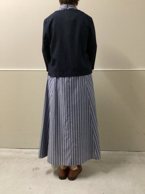 ストライプ柄ワンピースのコーディネート KEITH