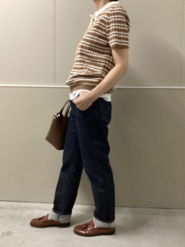 半袖ポロニットのコーディネート KEITH