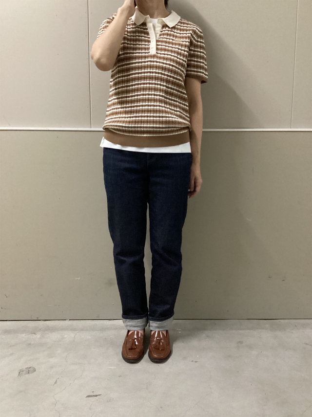 半袖ポロニットのコーディネート KEITH
