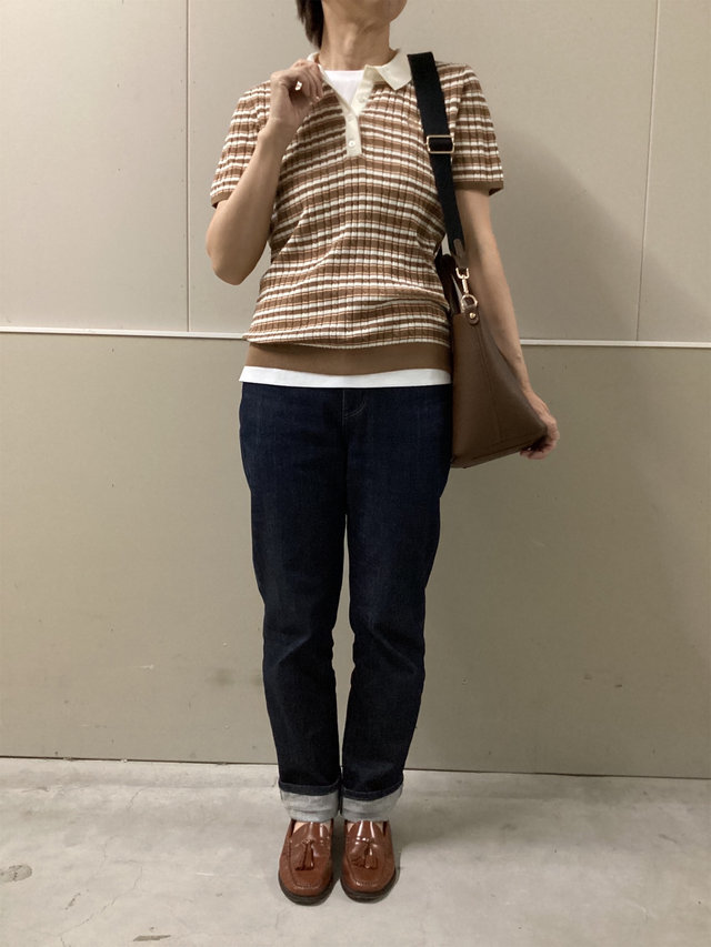 半袖ポロニットのコーディネート KEITH