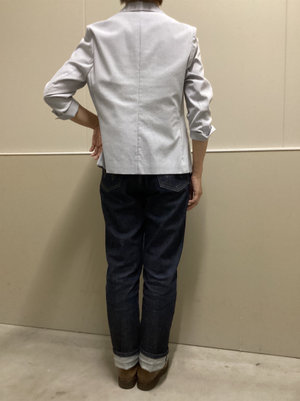 ピンストライプ柄ジャケットのコーディネート KEITH