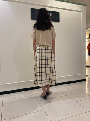 リネンチェックスカートで夏らしく KEITH