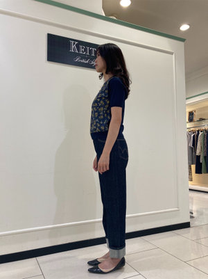 リバティミモザの半袖ニット KEITH