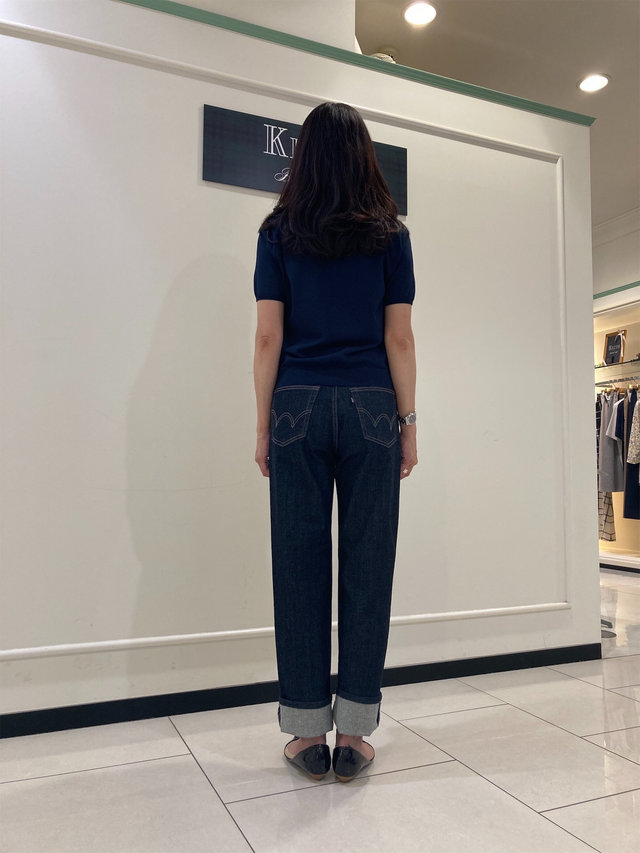 リバティミモザの半袖ニット KEITH