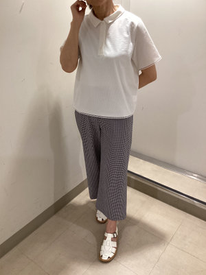 白いポロカットソーの爽やかコーデ KEITH