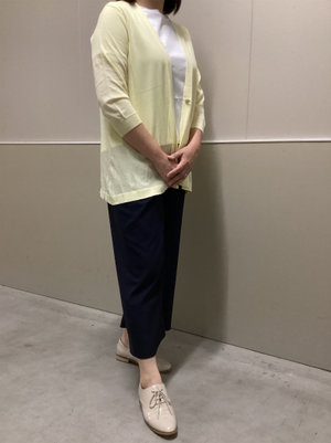 cool素材カーディガンのさっぱり無地コーデ KEITH