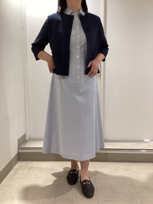 ストライプワンピースのお出かけスタイル KEITH