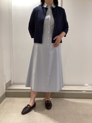 ストライプワンピースのお出かけスタイル KEITH