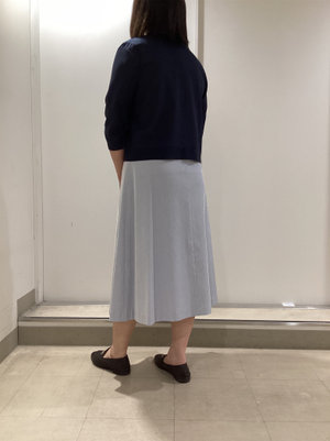 ストライプワンピースのお出かけスタイル KEITH