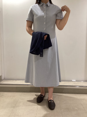 ストライプワンピースのお出かけスタイル KEITH