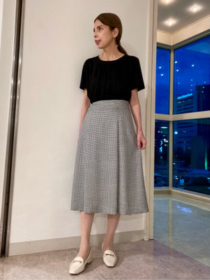 【ギンガムチェック】モノトーンで大人フェミニンコーデ KEITH