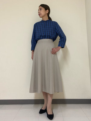 【ブロードチェックブラウス】で秋を感じるフェミニンコーデ KEITH