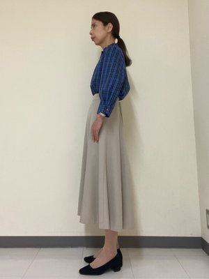 【ブロードチェックブラウス】で秋を感じるフェミニンコーデ KEITH