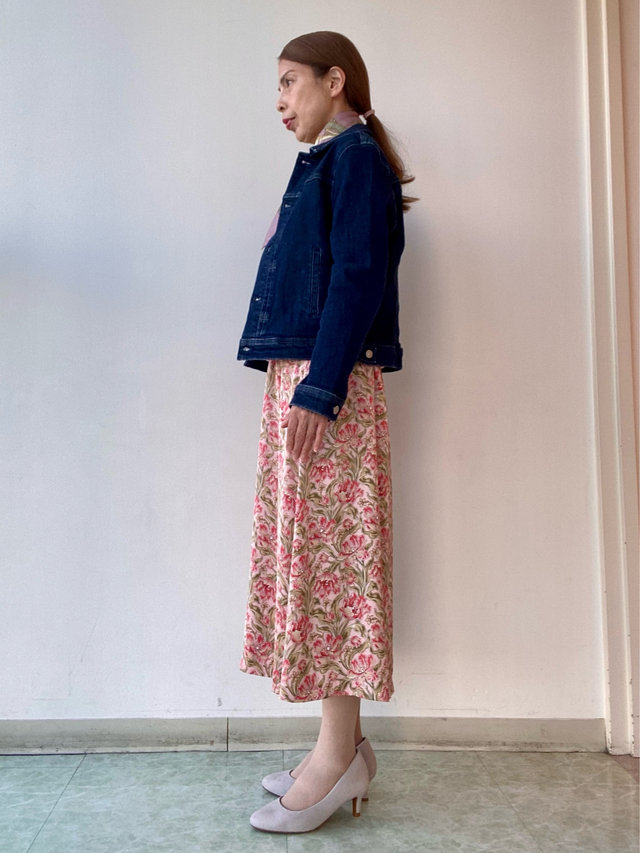 【ガーデンフローラルスカート】できれいめカジュアルコーデ KEITH