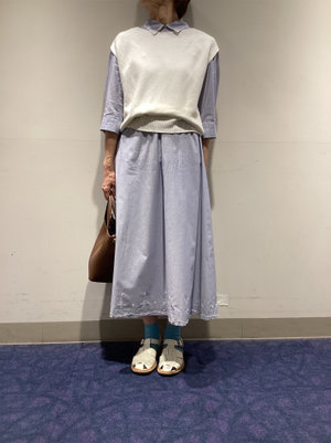 襟付きワンピースを着まわし　お出かけコーデ KEITH