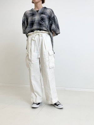 バルーンチェックブラウスコーデ ESHOPORIGINAL