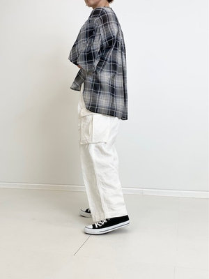 バルーンチェックブラウスコーデ ESHOPORIGINAL